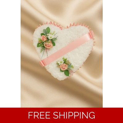 Large 18" Heart Funeral Tribute – Artificial Flowers